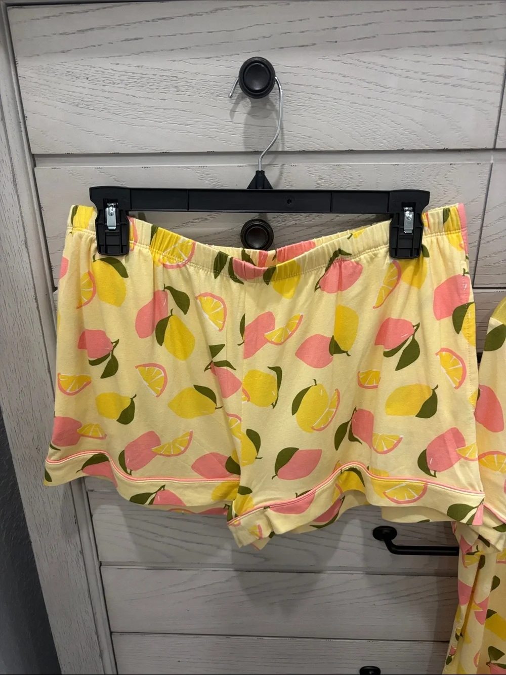 kate spade Yellow Lemon & Pink Leaf Short Pajama Set